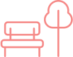 A bench and tree icon